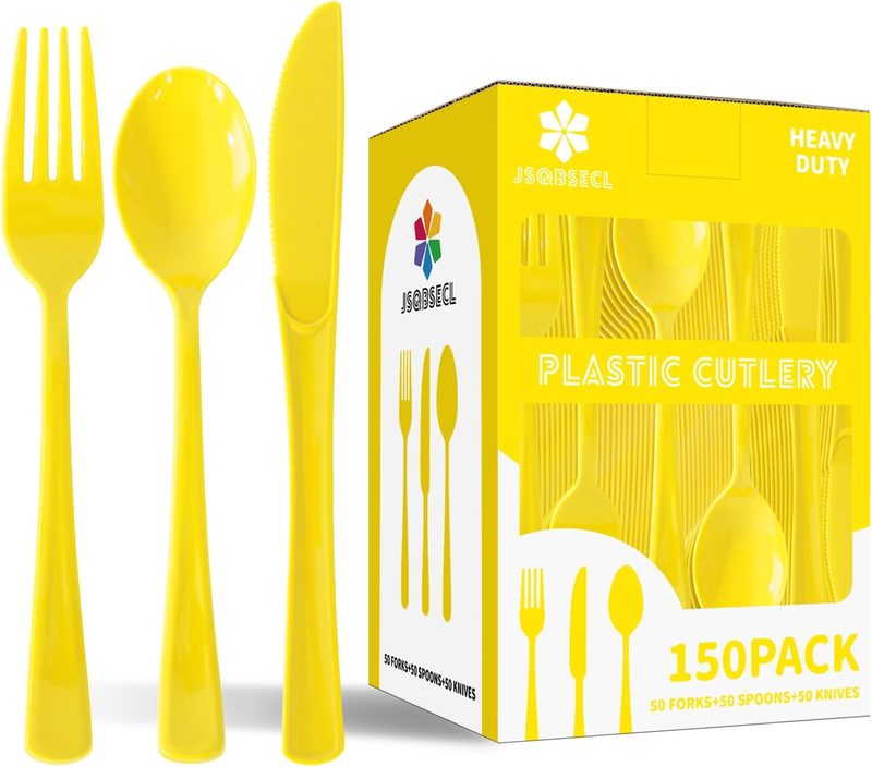 JSQBSECL Yellow 150 pcs x 50/50/50 disposable tableware